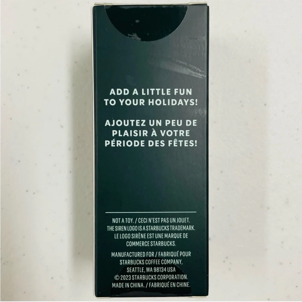 New Starbucks Ornament Holiday 2023 Cold Cup Keychain Iridescent Winter White